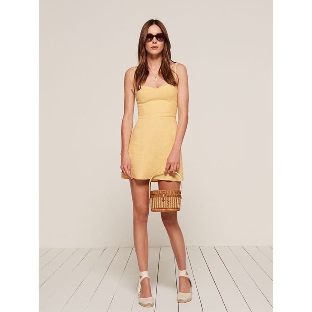 Reformation Yellow Audrey Dress